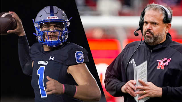 Dylan Raiola and Matt Rhule